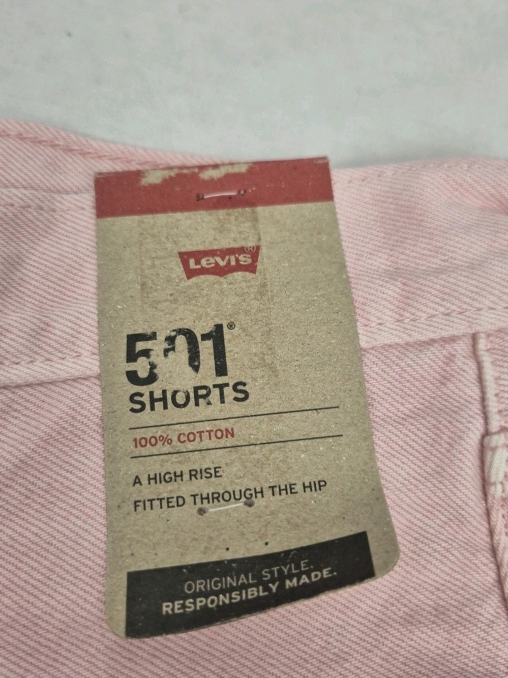 Levi's 501 Denim Shorts Womens Size 28 Pink Button Fly High Rise Cotton 28 - Picture 4 of 10